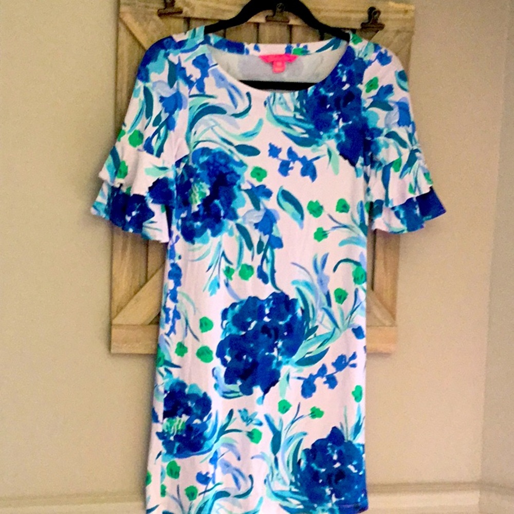 Lilly Pulitzer XXS shift floral ruffle dress